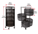 4 Layer 360 Degree Rotating Vegetable Shelf Kitchen Storage Rack (Round Shape)