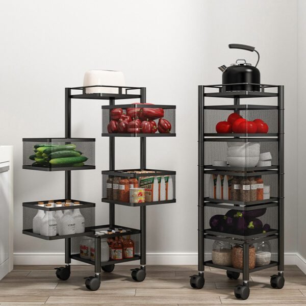 5 Layer 360 Degree Rotating Vegetable Shelf Kitchen Storage Rack (Round Shape)