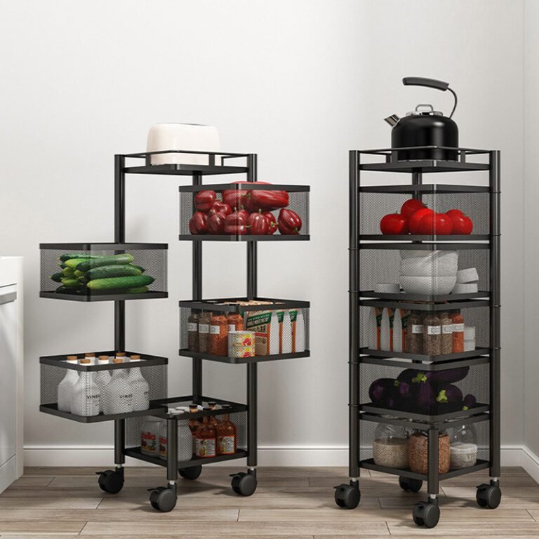 5 Layer 360 Degree Rotating Vegetable Shelf Kitchen Storage Rack (Round Shape)